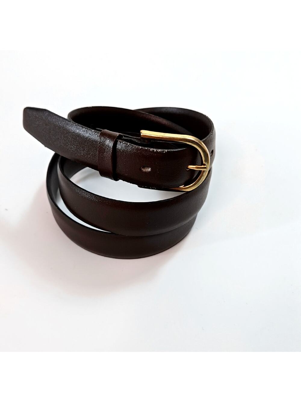 Brown Men's Surry Leather Dress Belt size 36 Gold Buckle